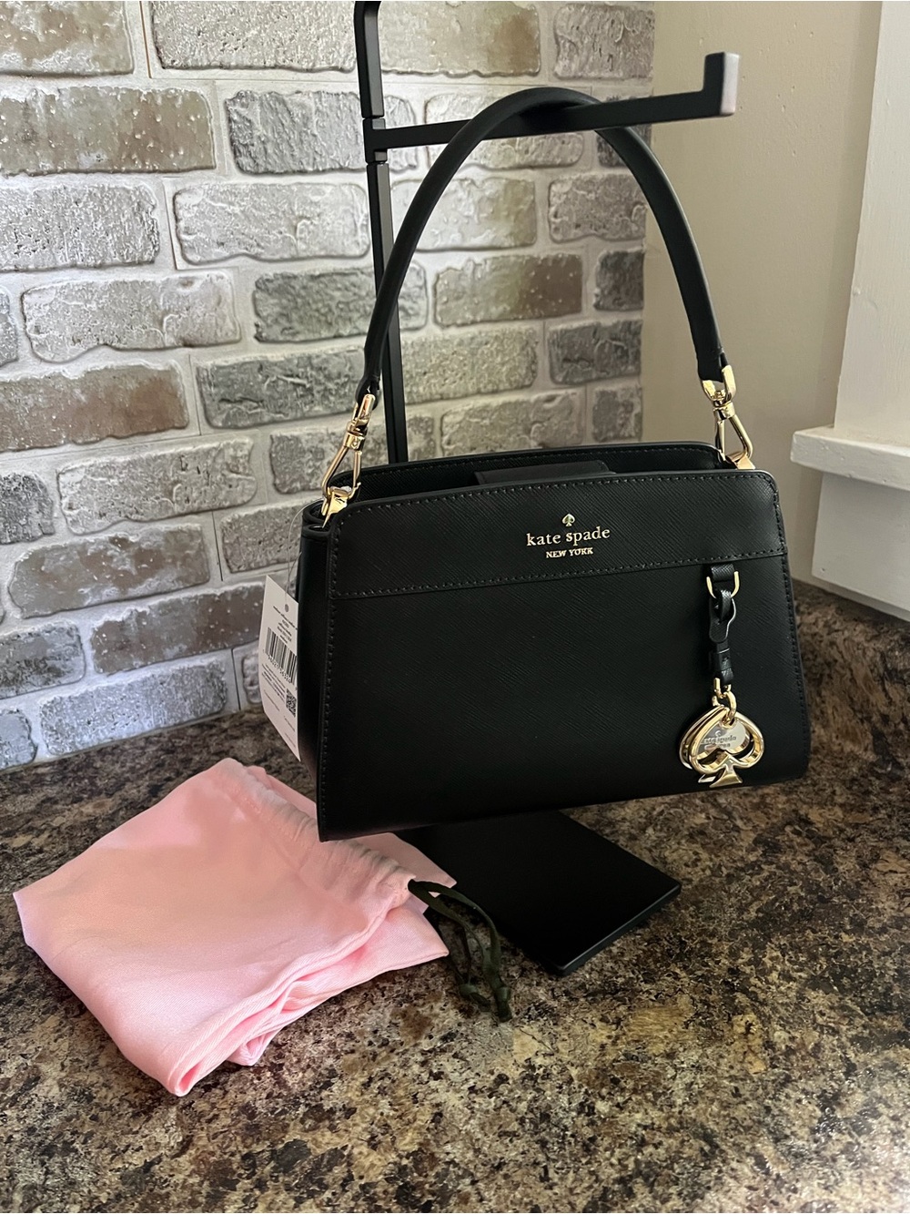 NWT Kate Spade Madison Saffiano Leather Top Handle Small Satchel Crossbody Black